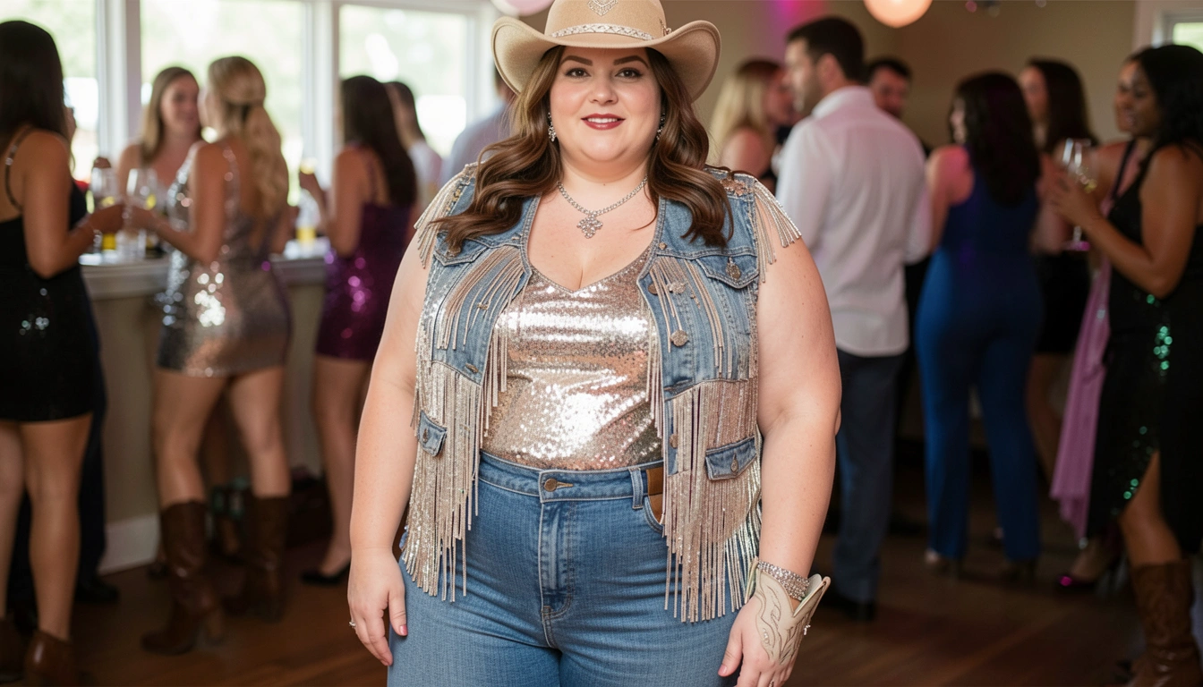 13 Disco Cowgirl Bachelorette Party Outfits Plus Size You’ll Love
